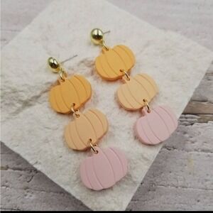 Halloween Pumpkin Dangle Earrings NEW